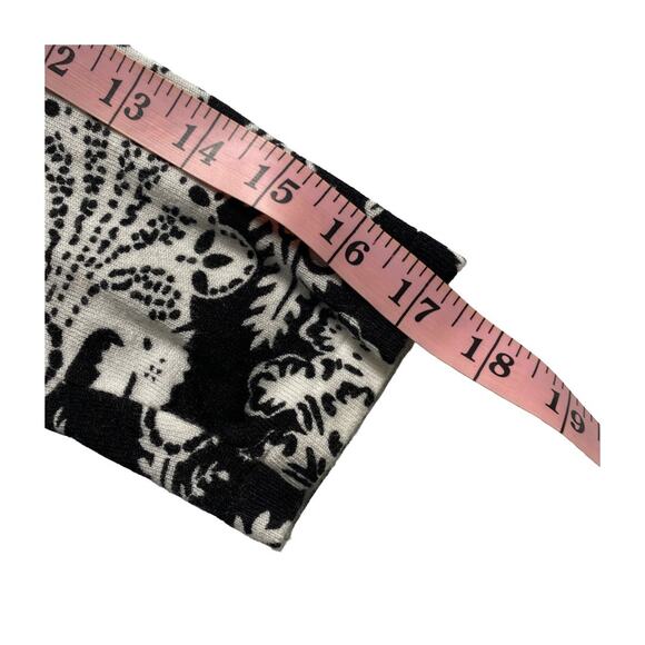 Cache Black White Paisley Open Front Cardigan M Lightweight Layering Piece - Picture 15 of 16